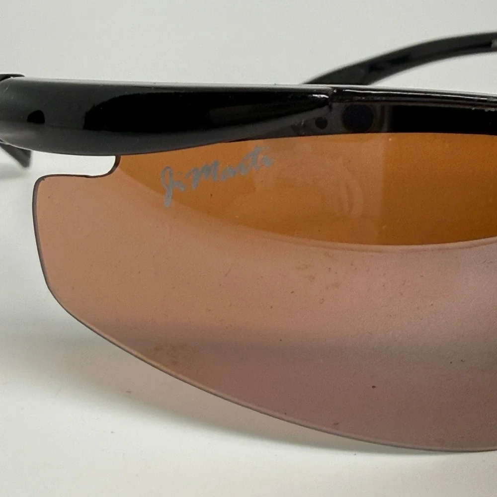 Ji Marti JM01‎ TR90 Frame Sport Sunglasses Black Amber Lenses Taiwan CE 21731